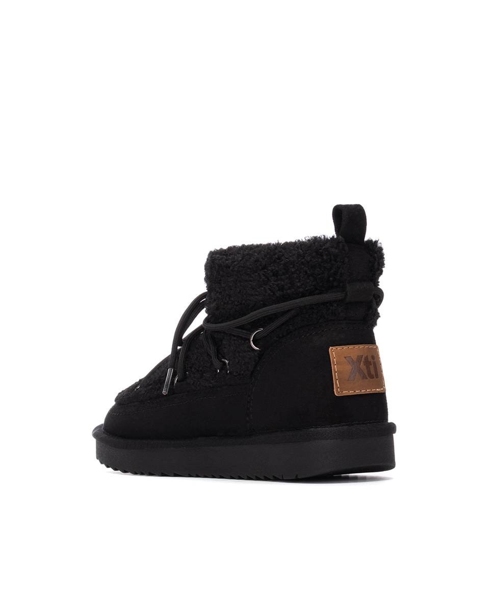 Botines con pelo de mujer australiano - Xti - Negro Negro-4