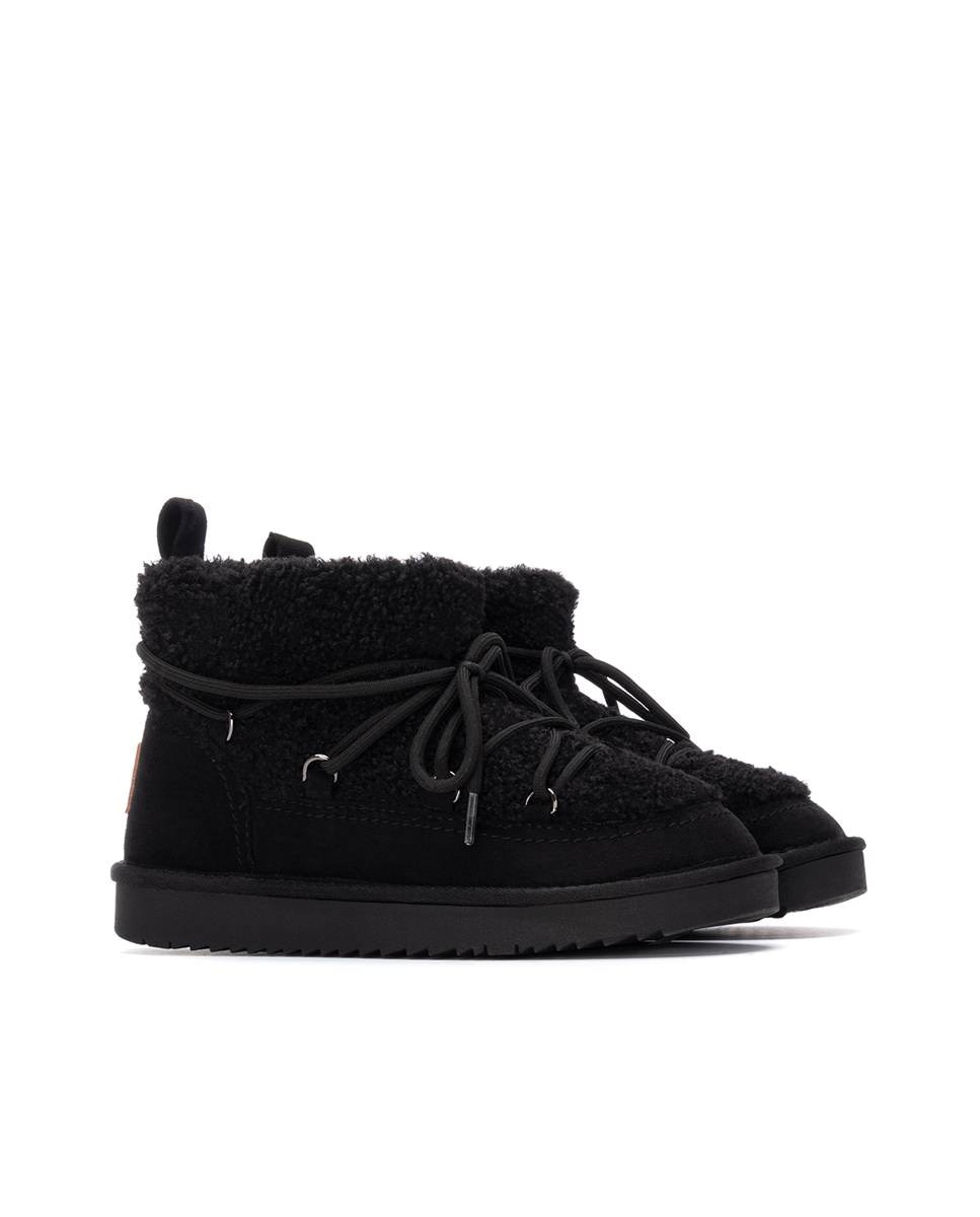 Botines con pelo de mujer australiano - Xti - Negro Negro-5