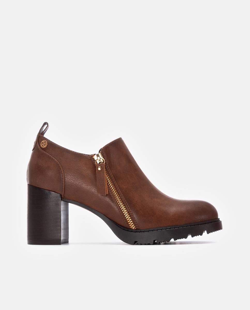 Botines básicos de mujer con cremallera - Xti - Camel Camel-1