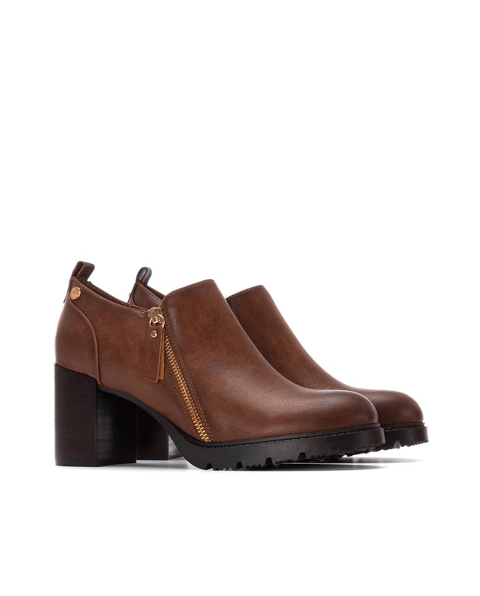 Botines básicos de mujer con cremallera - Xti - Camel Camel-5