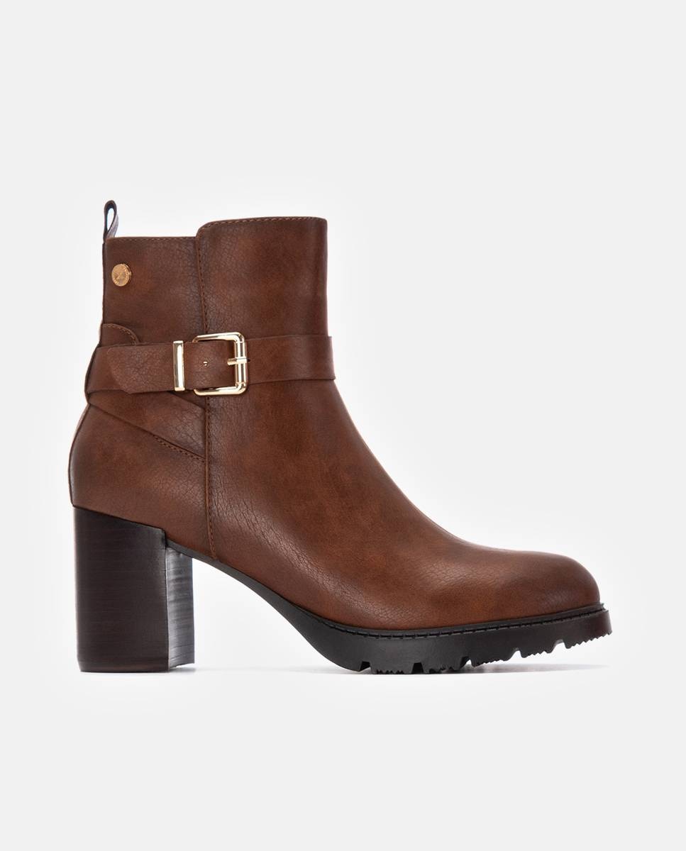 Botines básicos de mujer con cremallera - Xti - Camel Camel-1