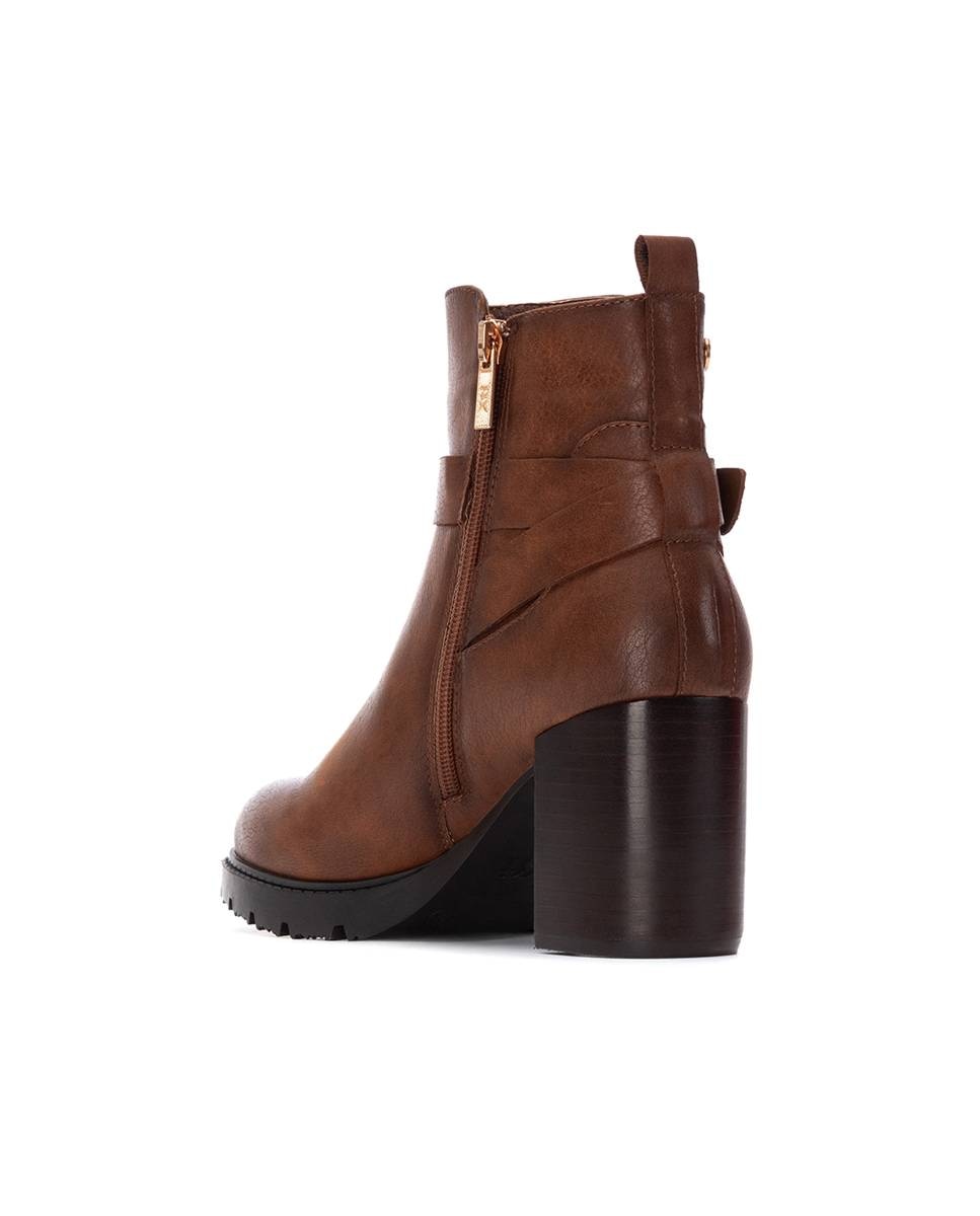 Botines básicos de mujer con cremallera - Xti - Camel Camel-4