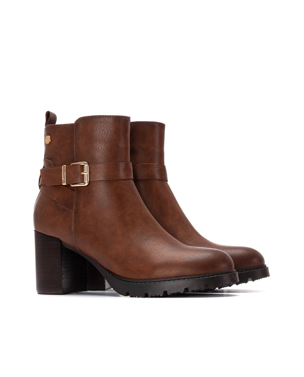 Botines básicos de mujer con cremallera - Xti - Camel Camel-5