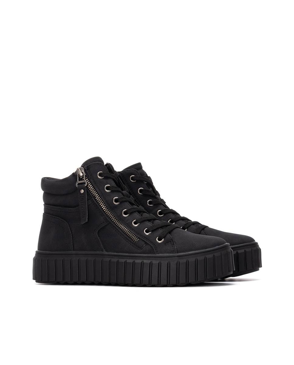 Botines de mujer con cordones - Refresh - Negro Negro-5