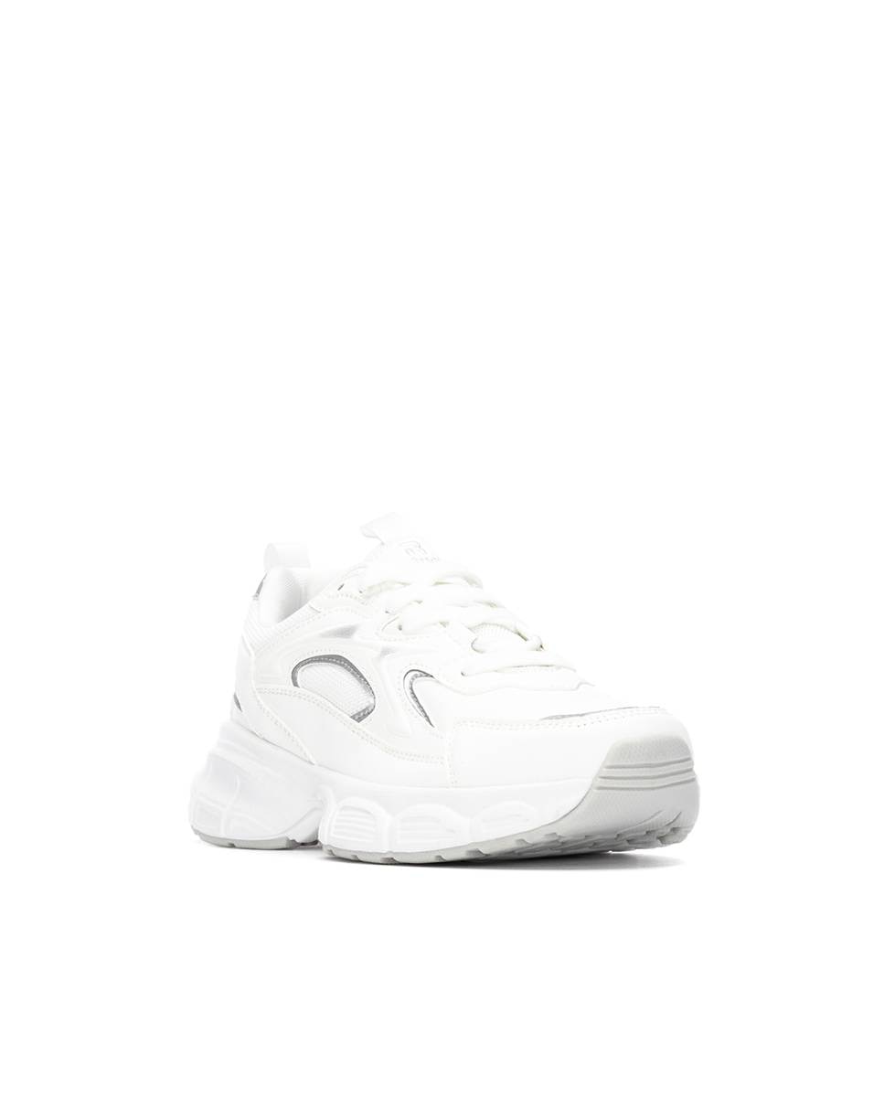 Zapatilla de mujer con cordones - Refresh - Blanco Blanco-3