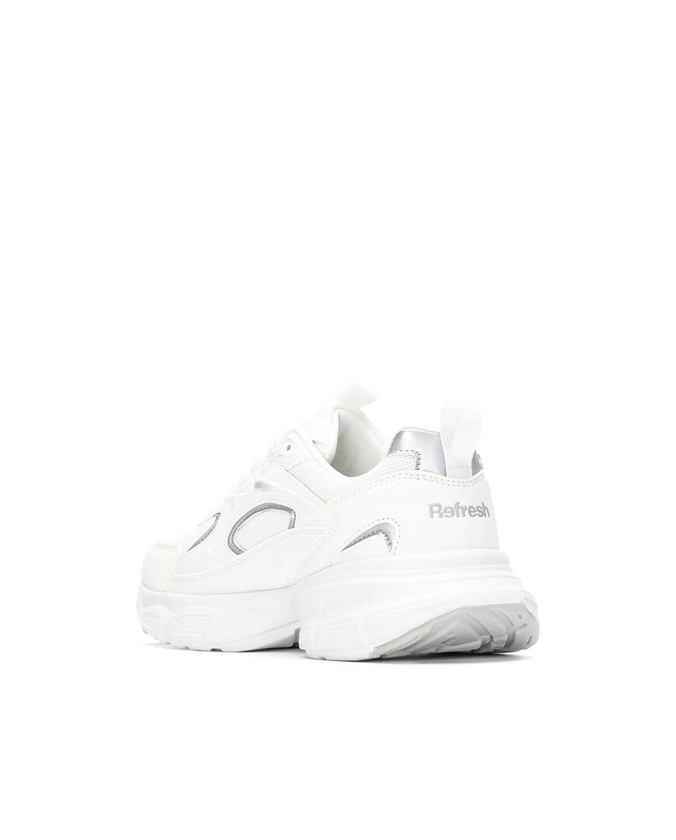 Zapatilla de mujer con cordones - Refresh - Blanco Blanco-4