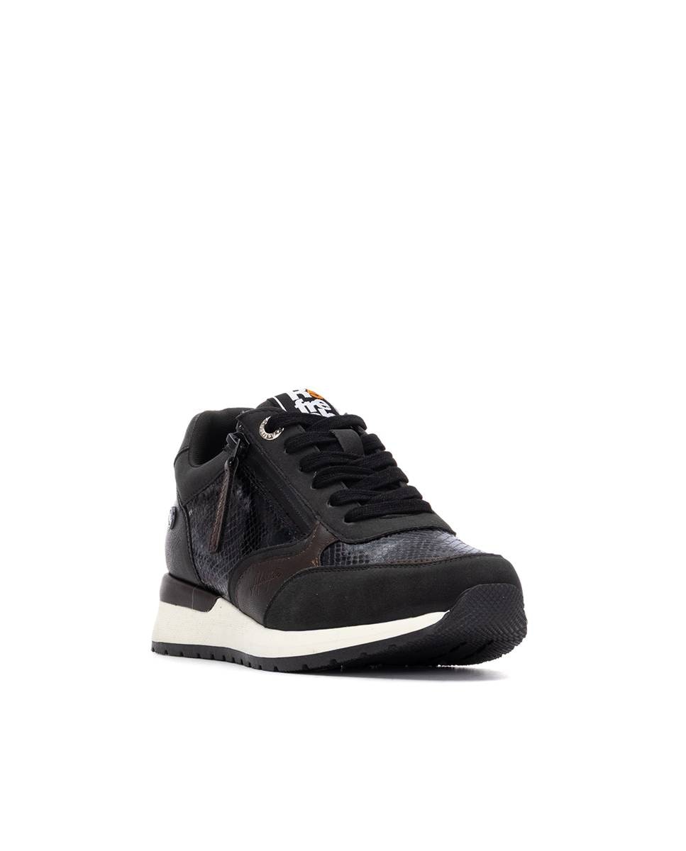 Zapatilla de mujer con cordones - Refresh - Negro Negro-3