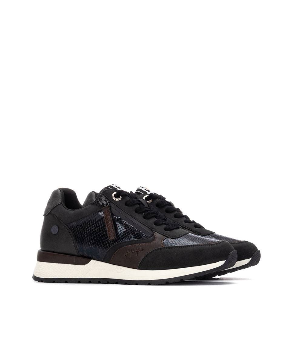 Zapatilla de mujer con cordones - Refresh - Negro Negro-5