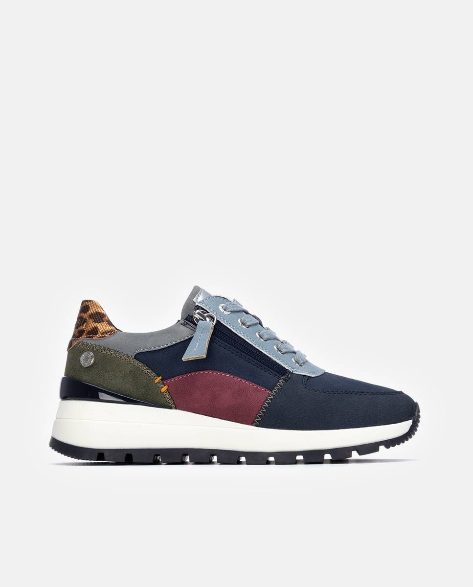 Imagen 0 de Zapatilla de mujer con cordones y cuña Azul