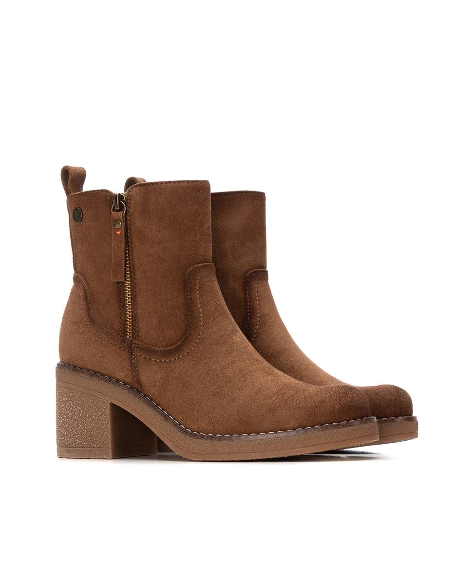 Botines de mujer con cremallera - Refresh - Marrón Marrón-1