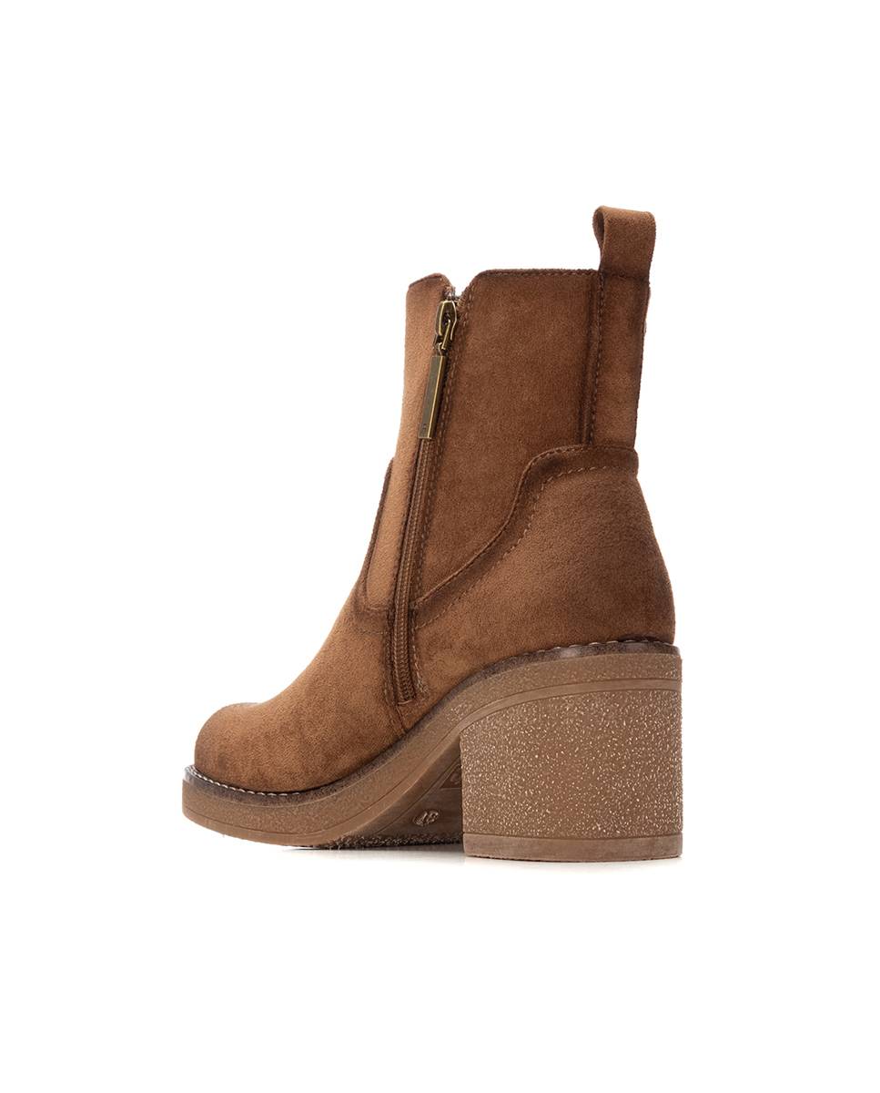 Botines de mujer con cremallera - Refresh - Marrón Marrón-4