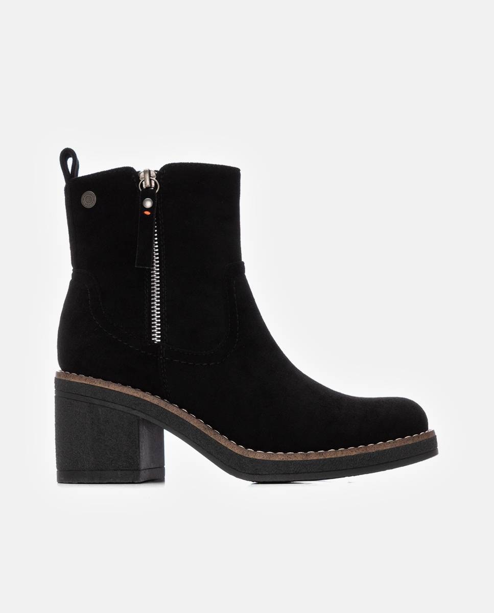 Botines de mujer con cremallera - Refresh - Negro Negro-1