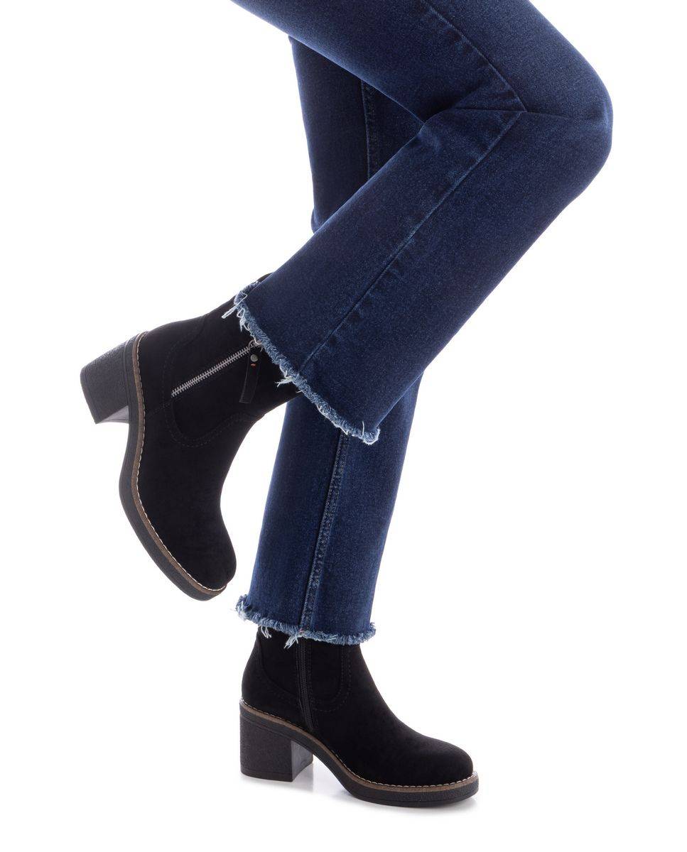 Botines de mujer con cremallera - Refresh - Negro Negro-2