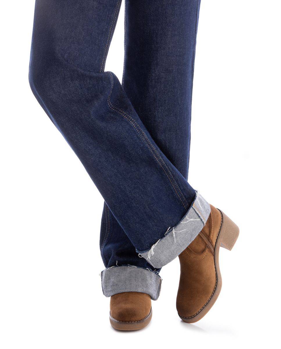 Botines de mujer con cremallera - Refresh - Camel Camel-2