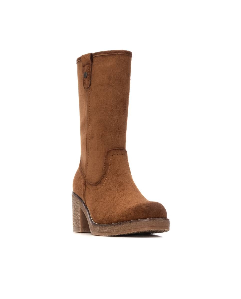 Botines de mujer con cremallera - Refresh - Camel Camel-3