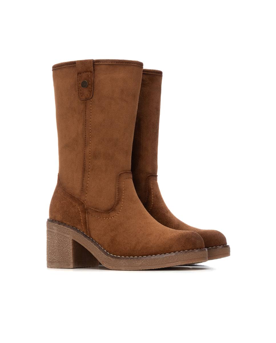 Botines de mujer con cremallera - Refresh - Camel Camel-5