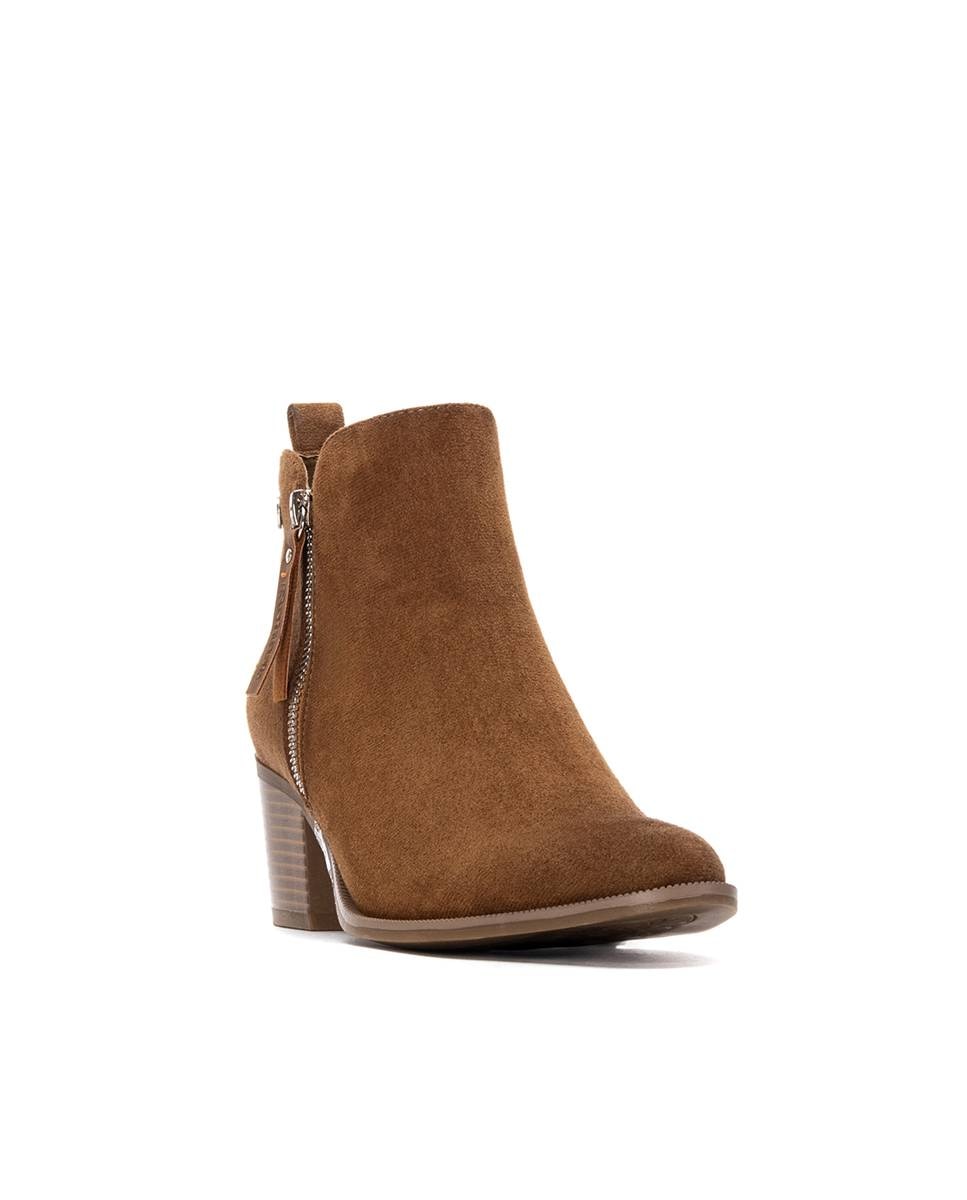 Botines de mujer cowboy con cremallera - Refresh - Camel Camel-3