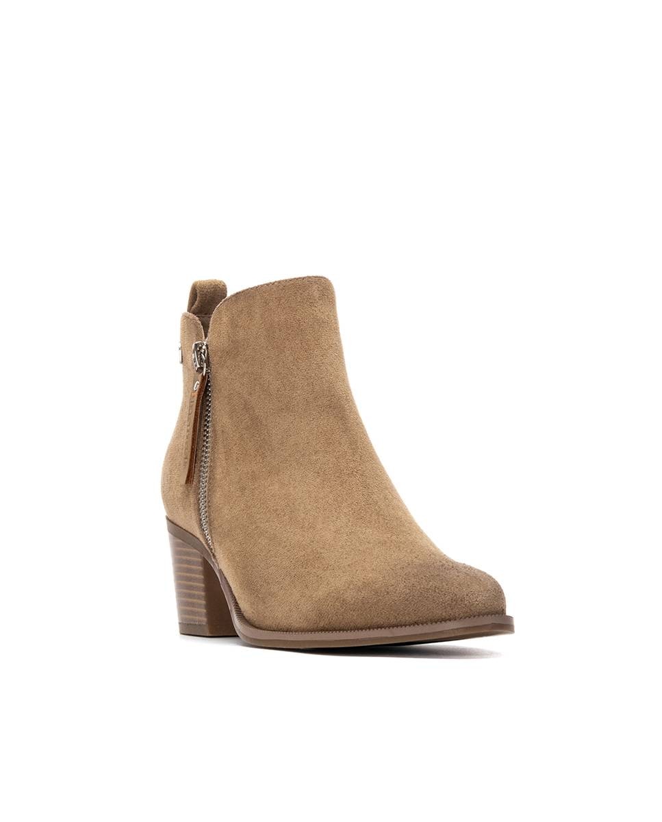 Botines de mujer cowboy con cremallera - Refresh - Beige Beige-3