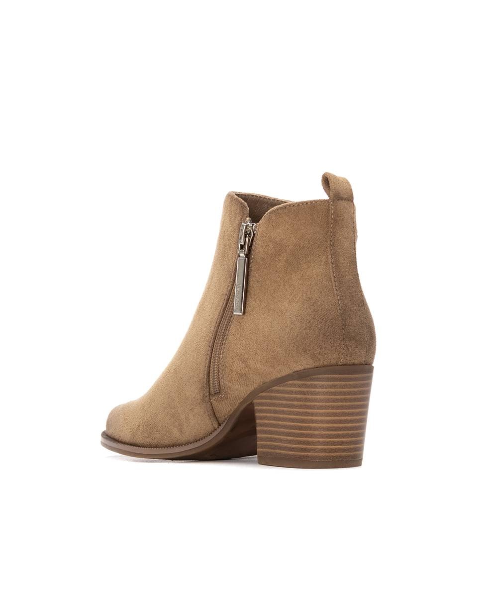 Botines de mujer cowboy con cremallera - Refresh - Beige Beige-2