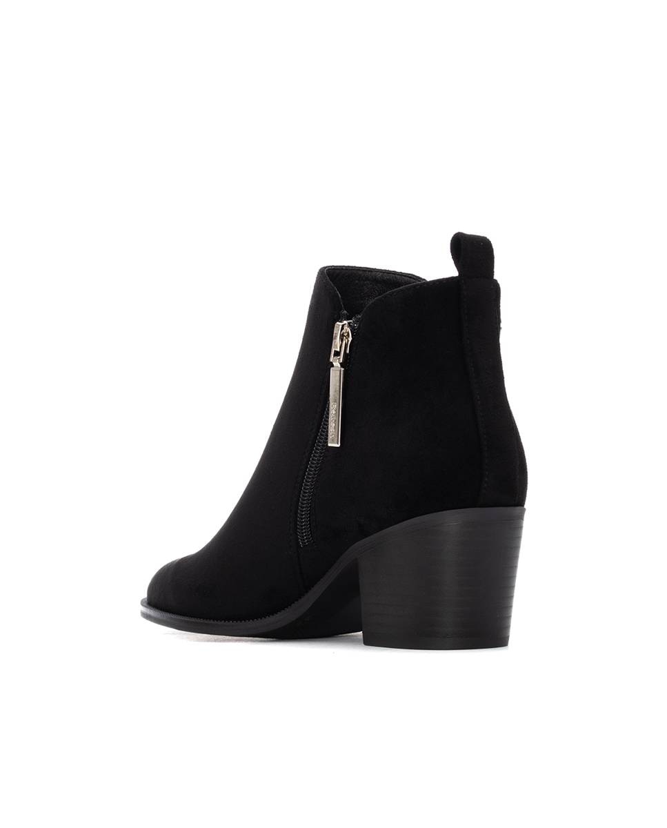 Botines de mujer cowboy con cremallera - Refresh - Negro Negro-2