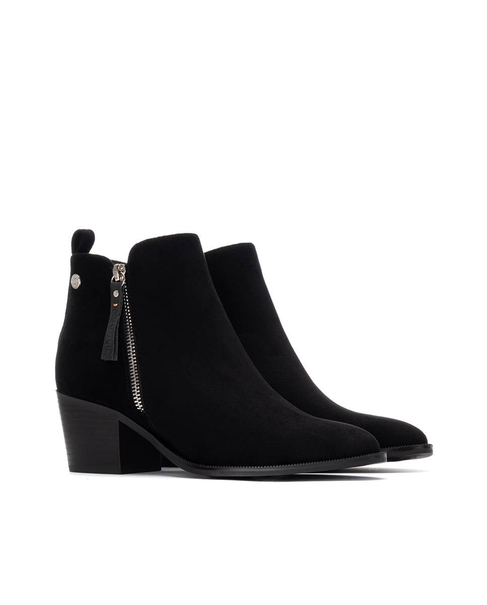 Botines de mujer cowboy con cremallera - Refresh - Negro Negro-4