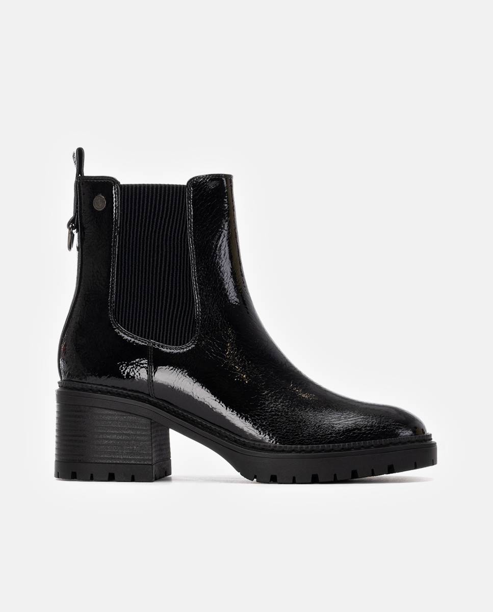 Botines de mujer de charol estilo chelsea - Xti - Negro Negro-1