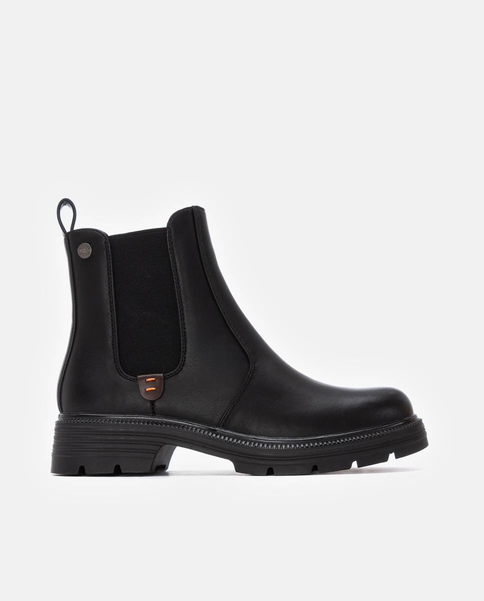 Botín de mujer chelsea con cremallera - Refresh - Negro Negro-1