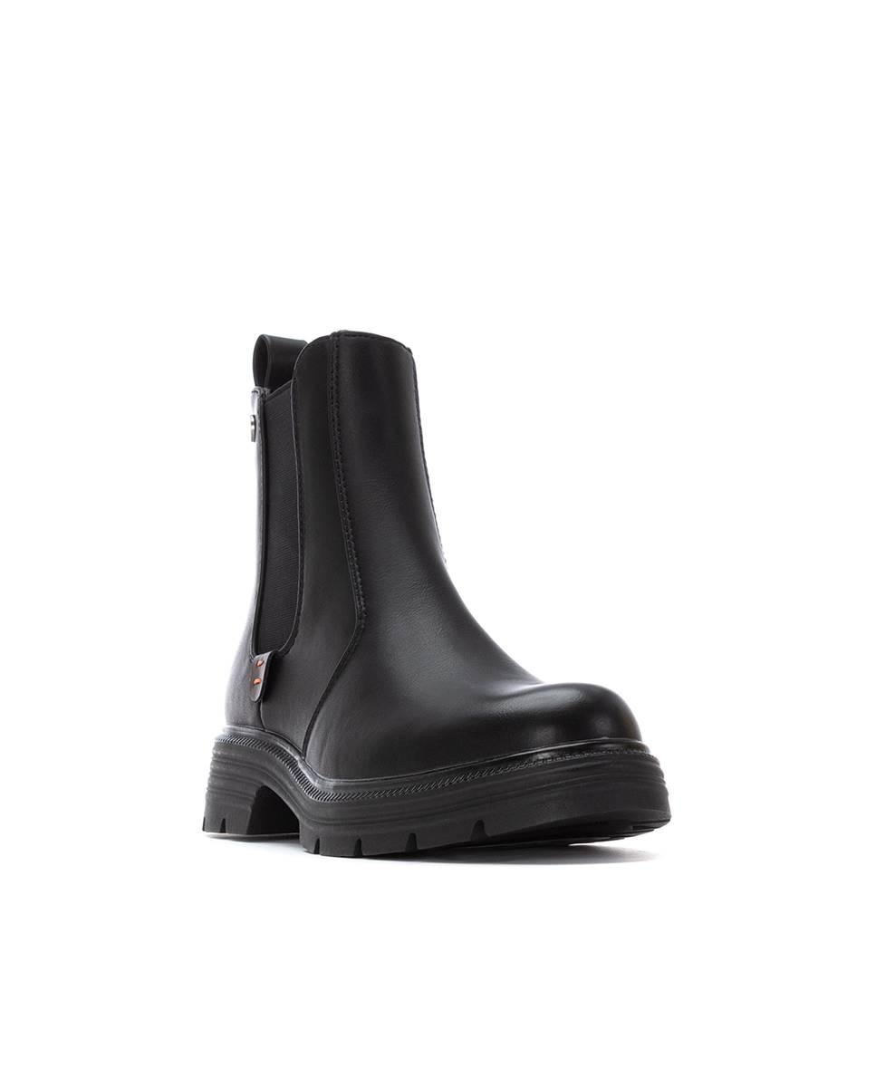 Botín de mujer chelsea con cremallera - Refresh - Negro Negro-3