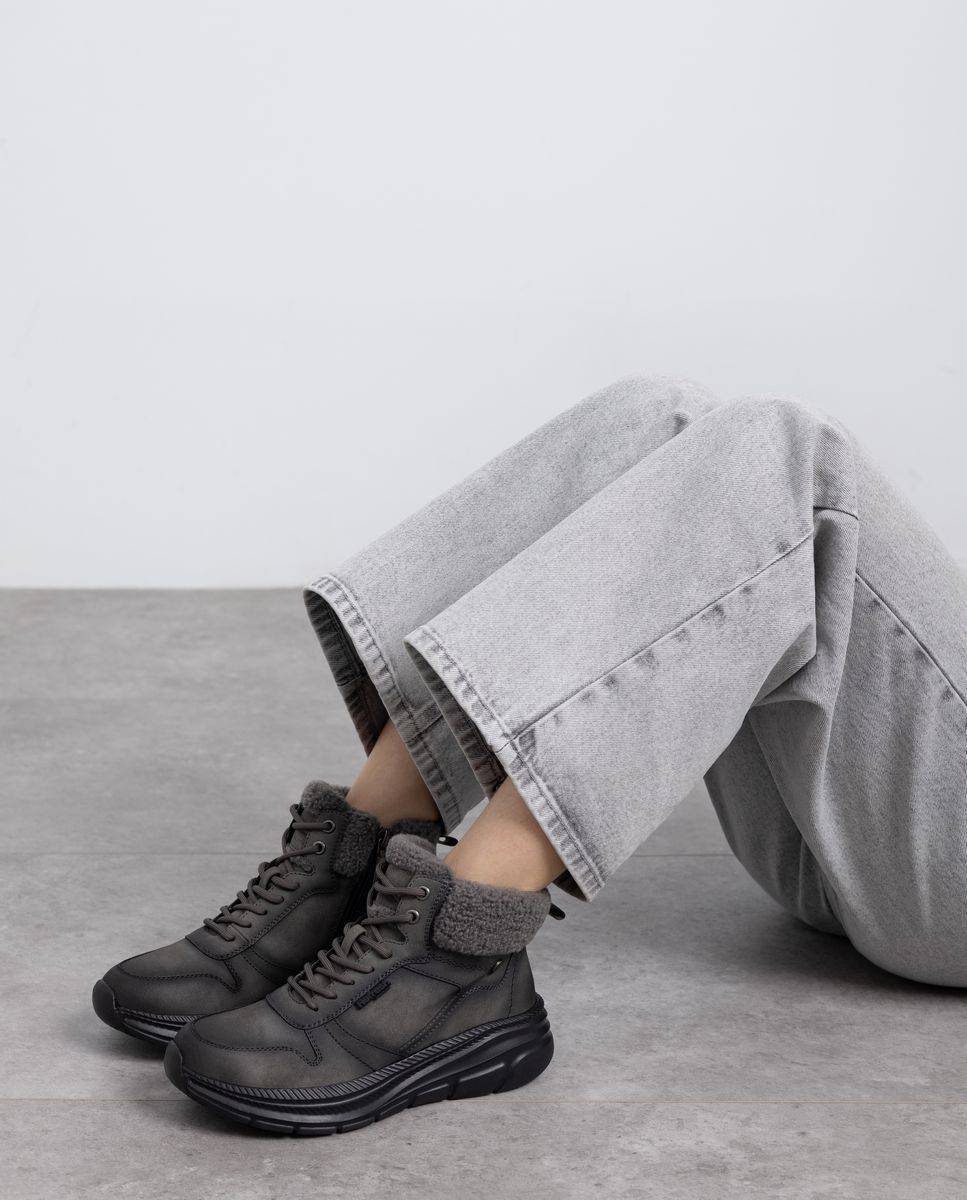 Botines de mujer con cremallera - Refresh - Gris Gris-2