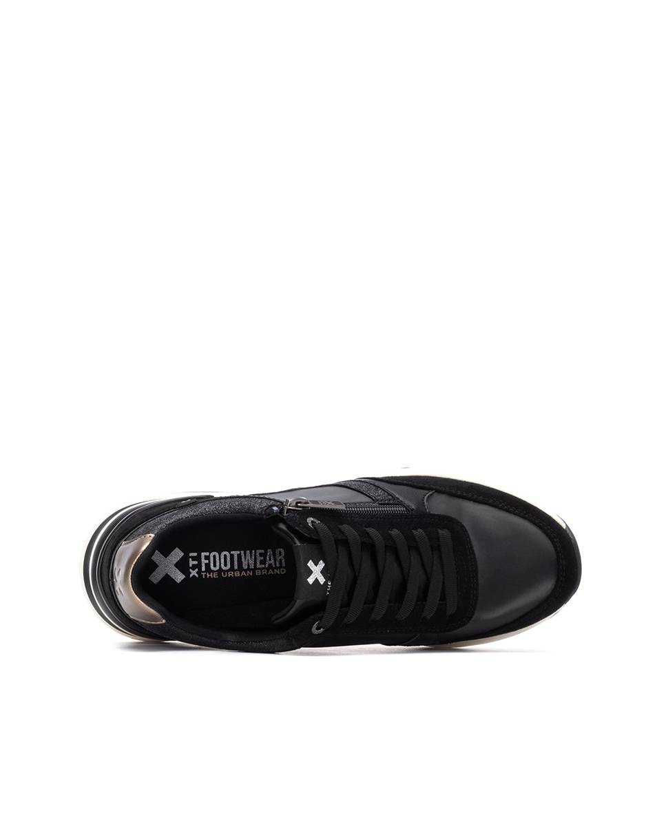 Zapatilla de mujer con cremallera - Xti - Negro Negro-7