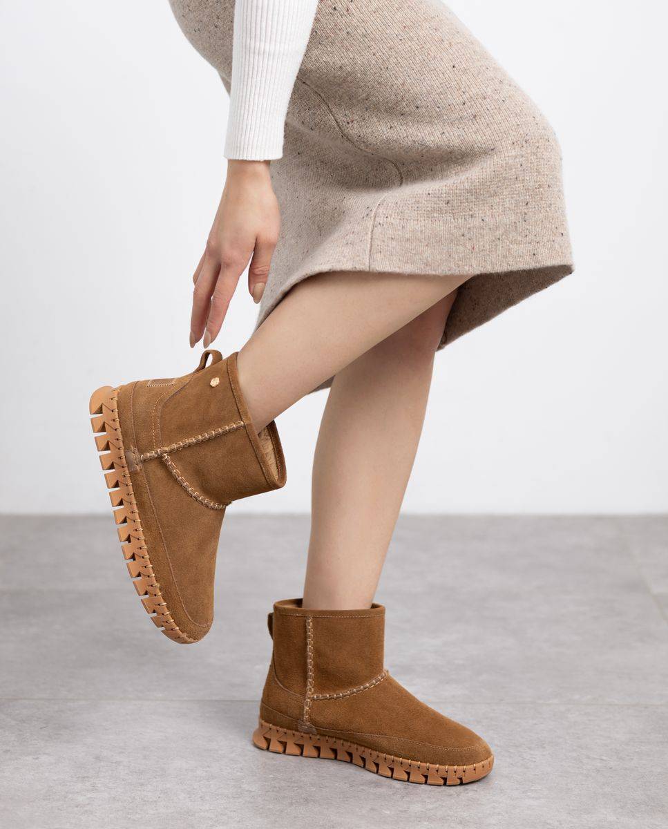 Botines básicos de mujer de piel - Carmela - Camel Camel-2