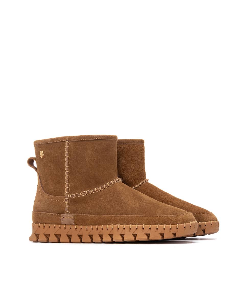 Botines básicos de mujer de piel - Carmela - Camel Camel-5