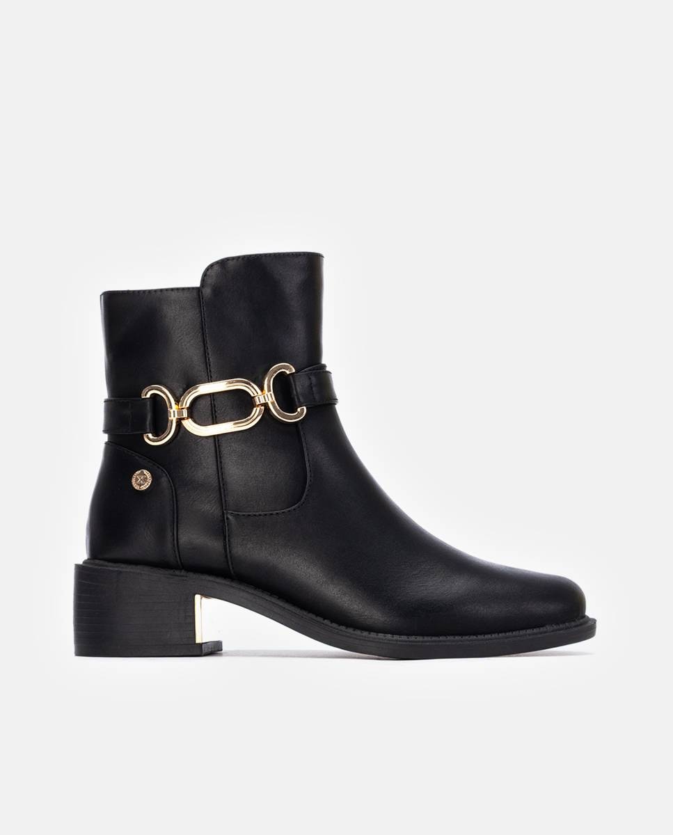 Botines básicos de mujer con cremallera - Xti - Negro Negro-1