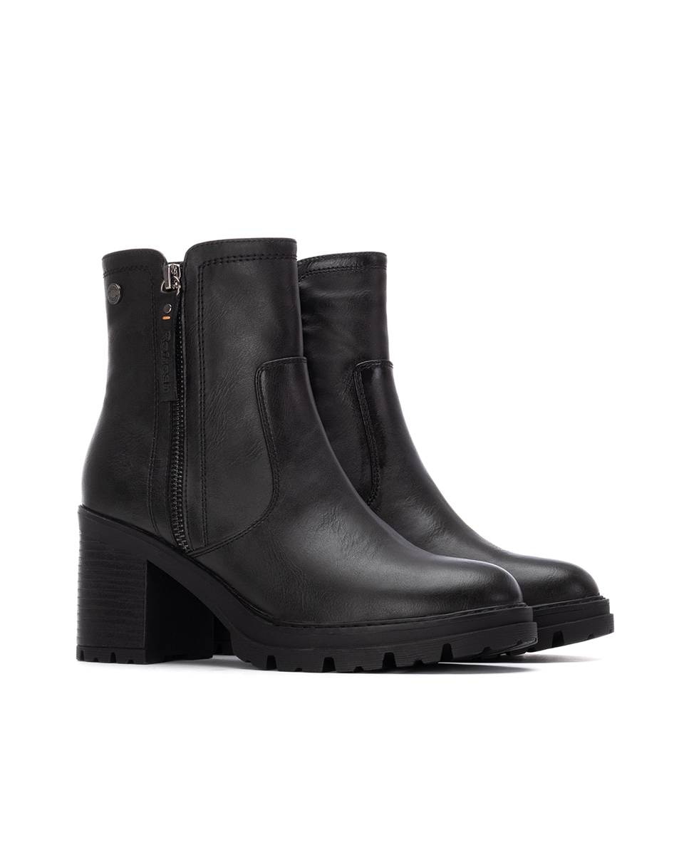 Botines de mujer con cremallera - Refresh - Negro Negro-5