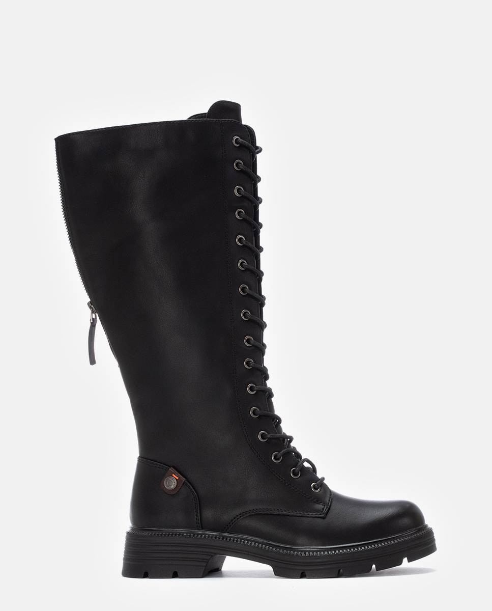 Bota de mujer con cordones - Refresh - Negro Negro-1