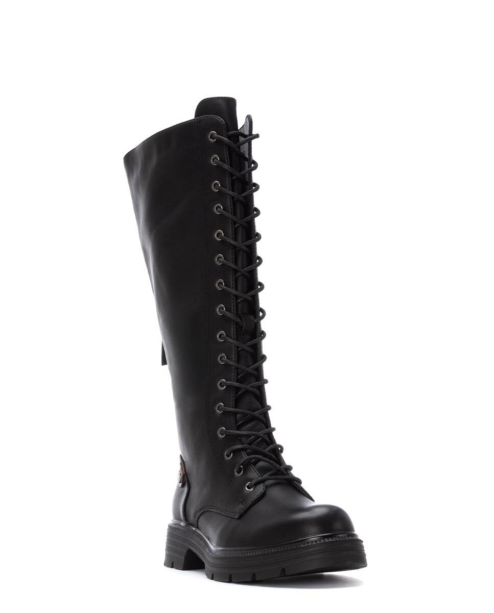 Bota de mujer con cordones - Refresh - Negro Negro-3