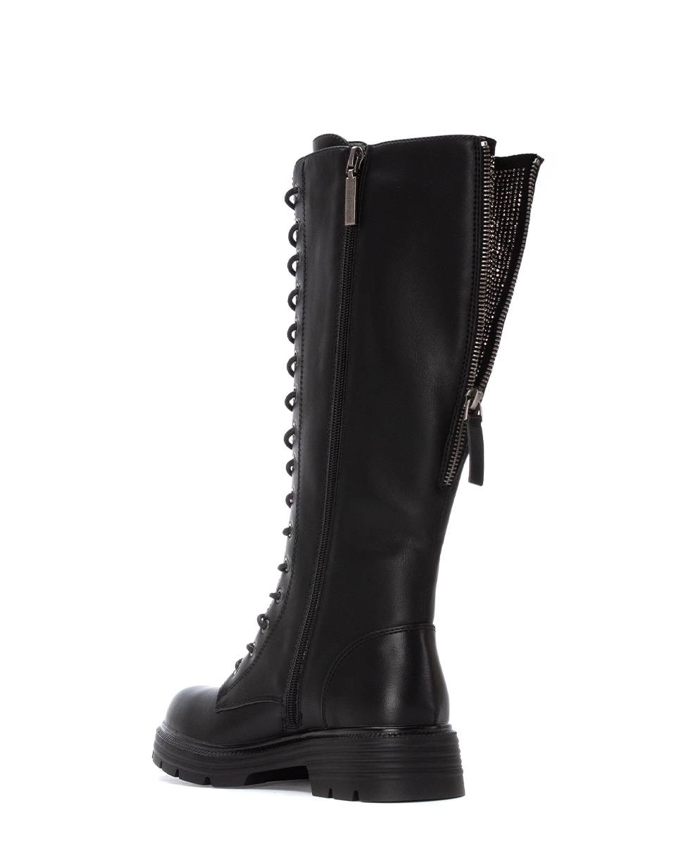 Bota de mujer con cordones - Refresh - Negro Negro-4