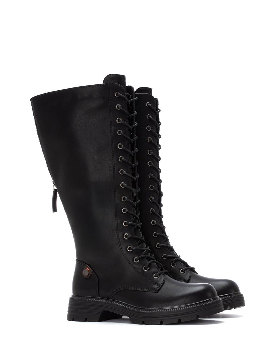 Bota de mujer con cordones - Refresh - Negro Negro-5