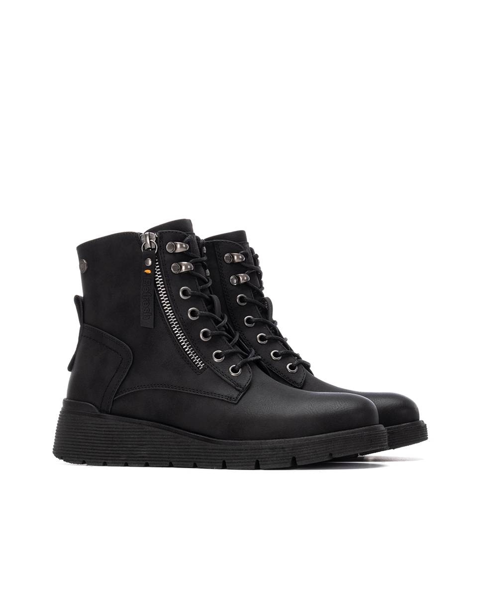 Botín de mujer con cordones - Refresh - Negro Negro-5