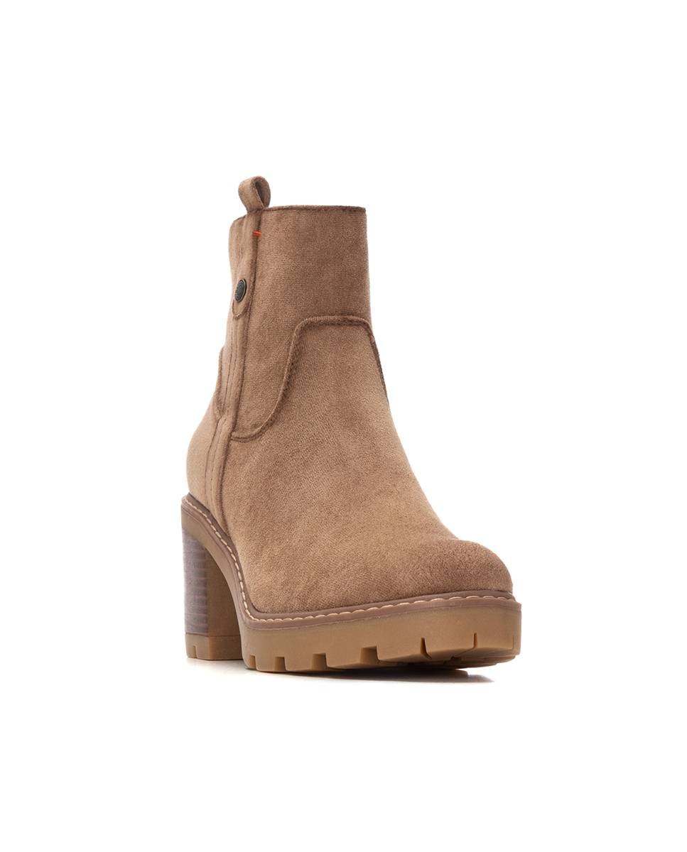 Botines de mujer con cremallera - Refresh - Beige Beige-3