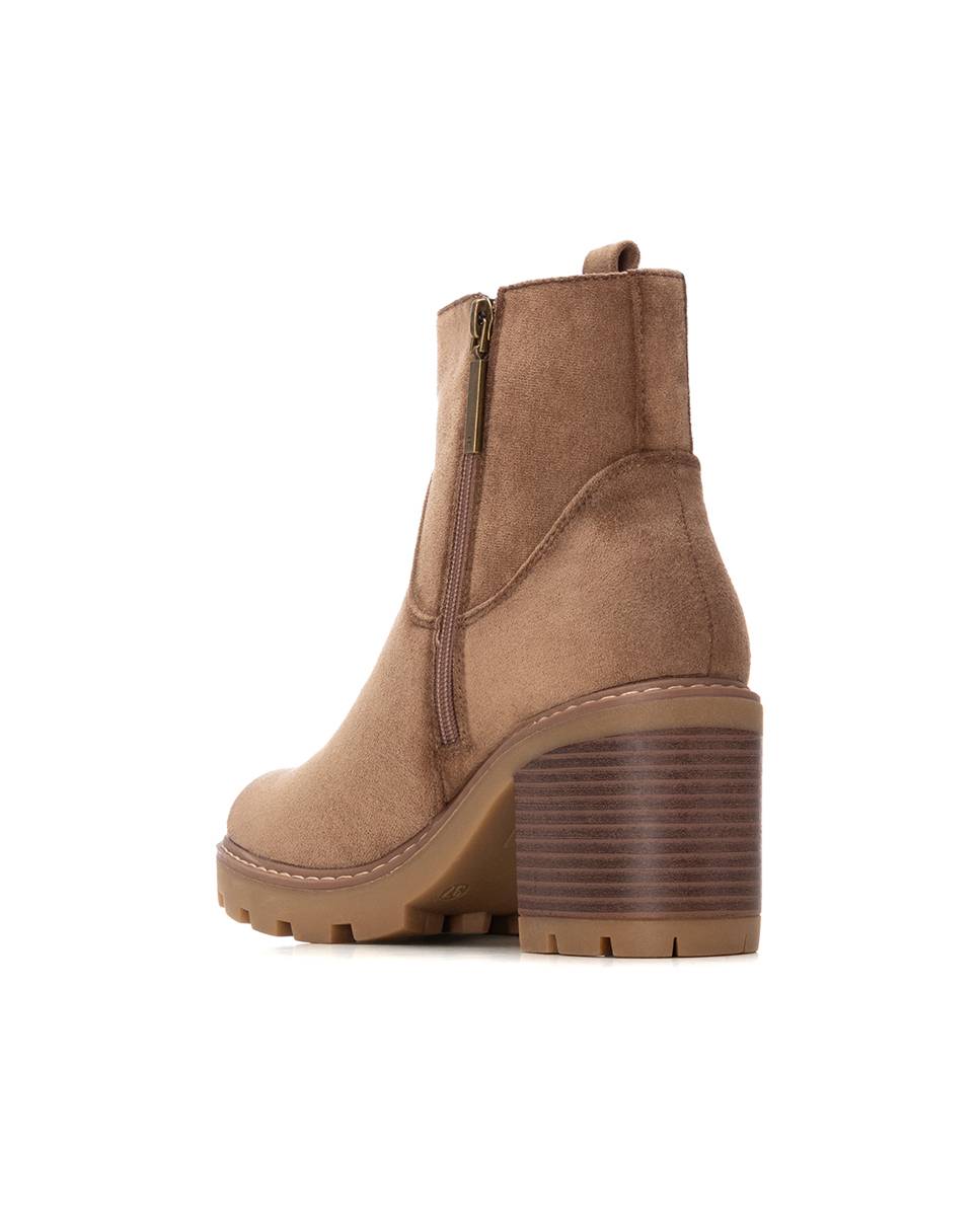 Botines de mujer con cremallera - Refresh - Beige Beige-4