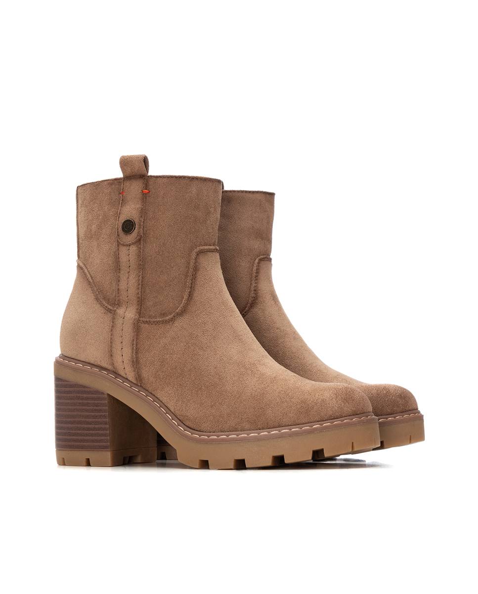 Botines de mujer con cremallera - Refresh - Beige Beige-5