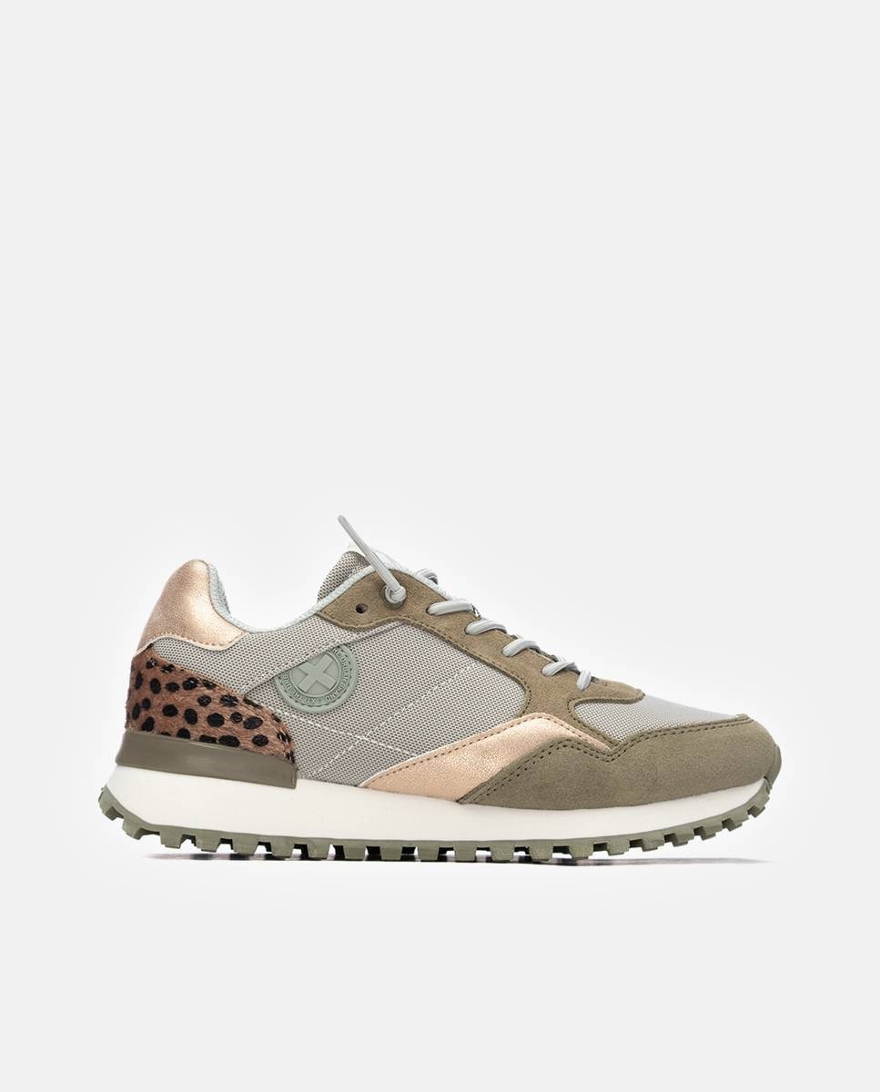 Zapatilla de mujer con cordones - Xti - Kaki Kaki-1