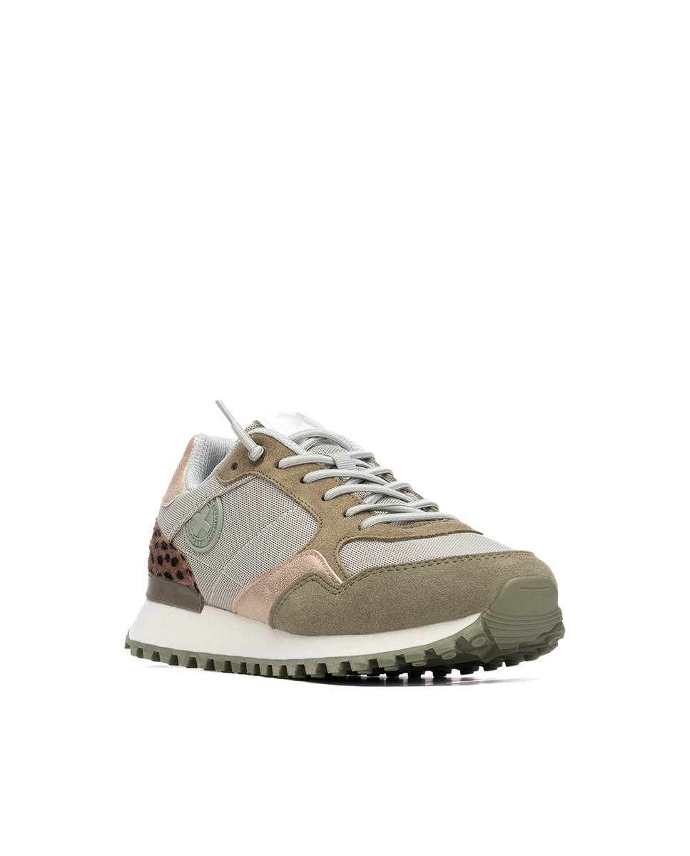 Zapatilla de mujer con cordones - Xti - Kaki Kaki-3