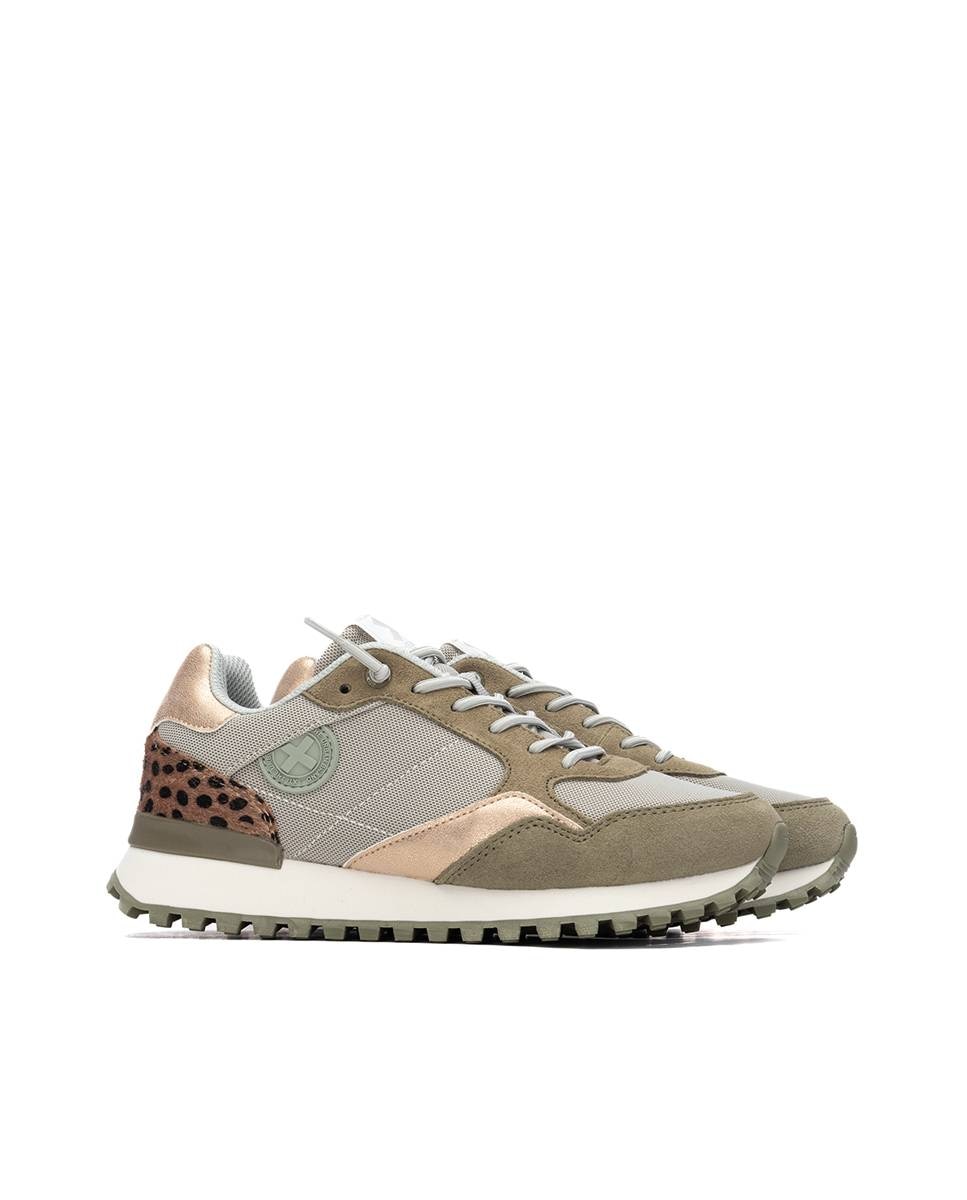 Zapatilla de mujer con cordones - Xti - Kaki Kaki-4