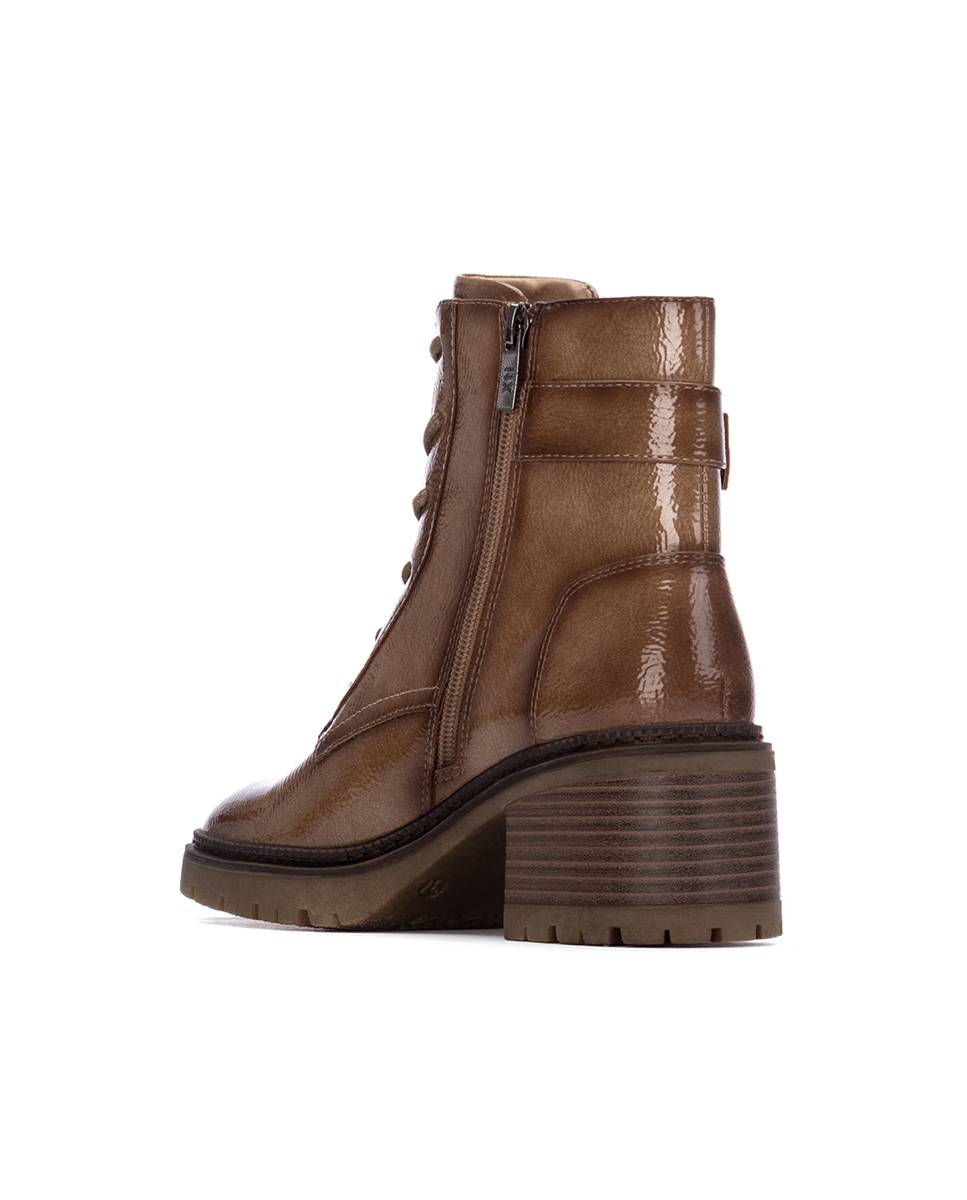 Botines de mujer de charol con tacón ancho - Xti - Beige Beige-4