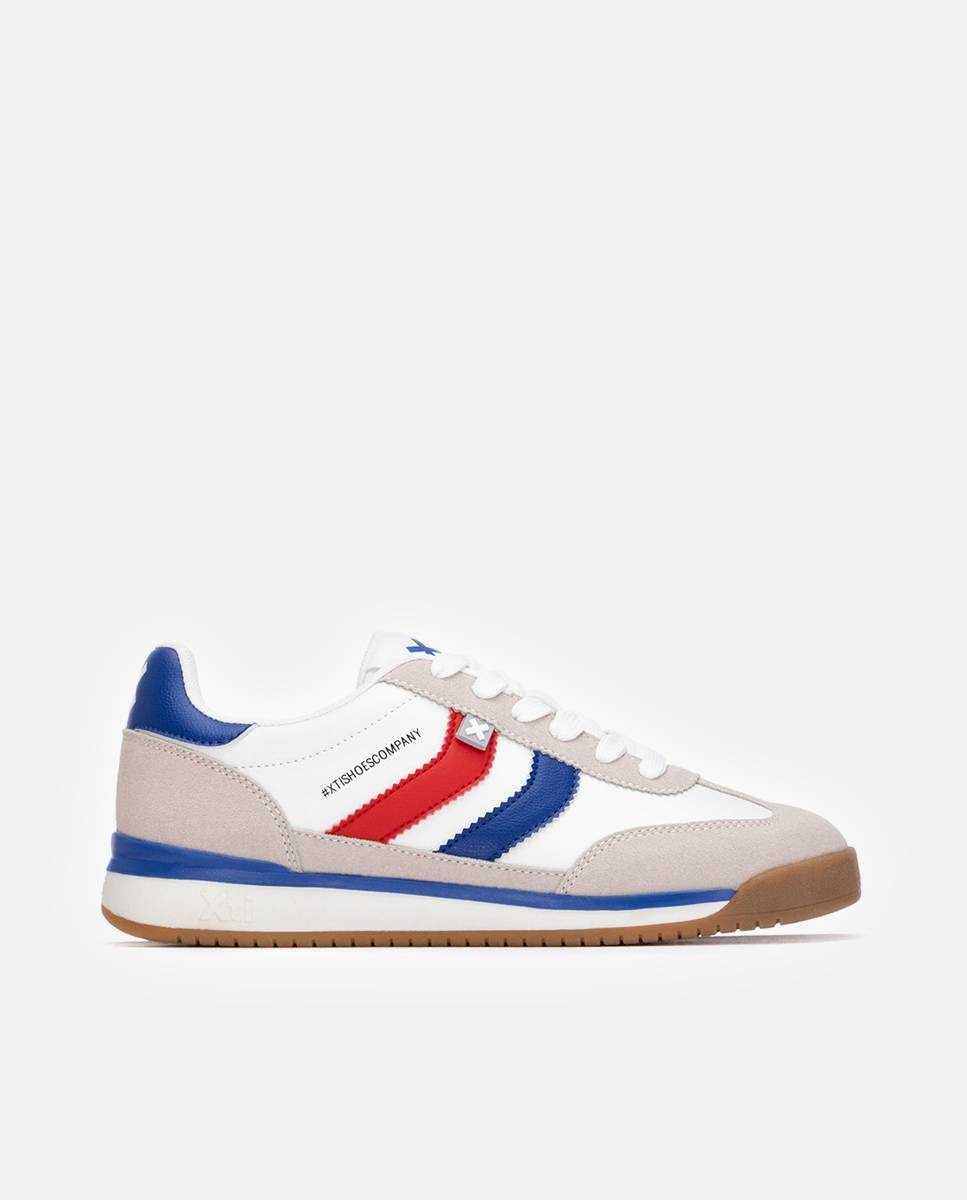 Zapatillas deportivas de mujer con cordones - Xti - Blanco / Rojo Blanco / Rojo-1