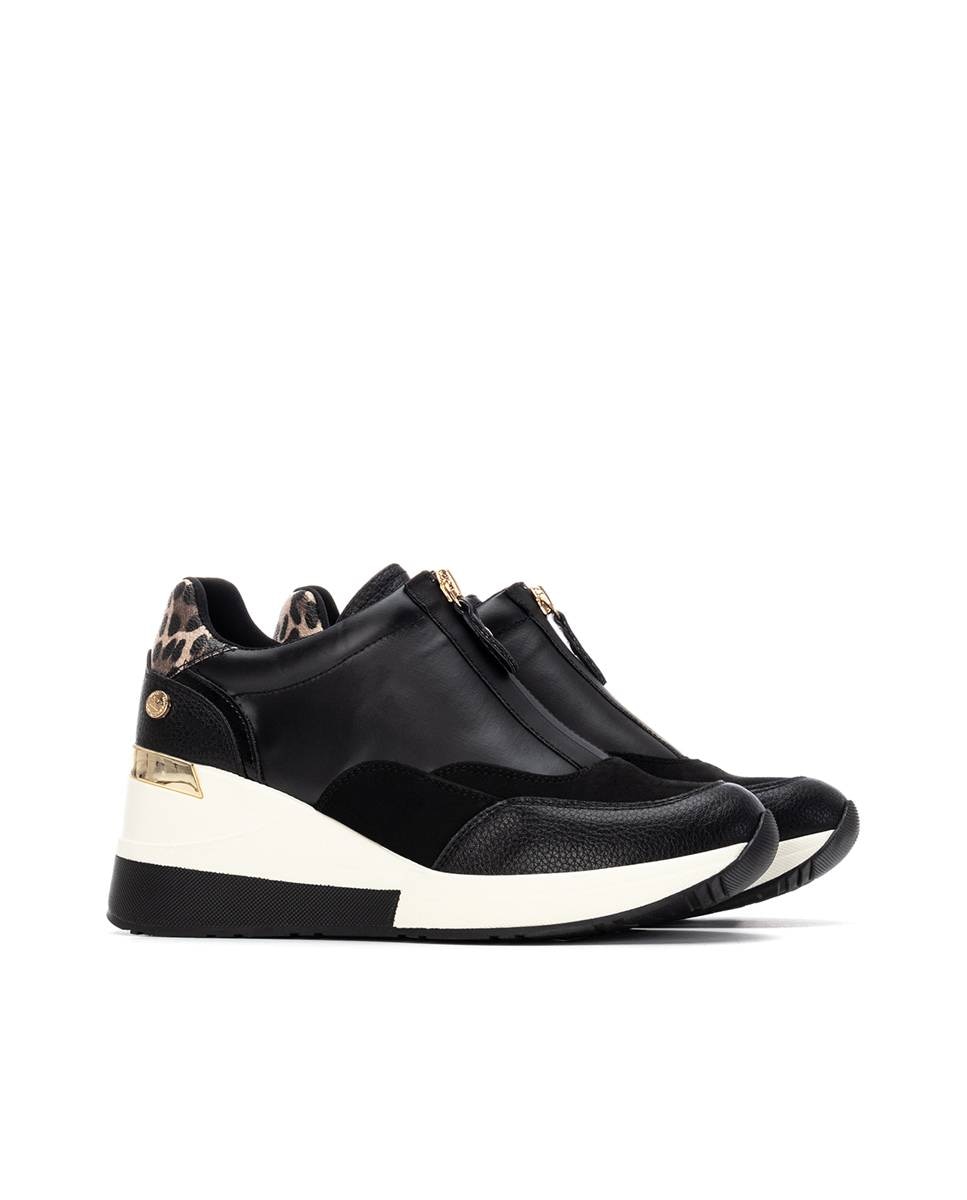 Zapatilla de mujer con cremallera - Xti - Negro Negro-4