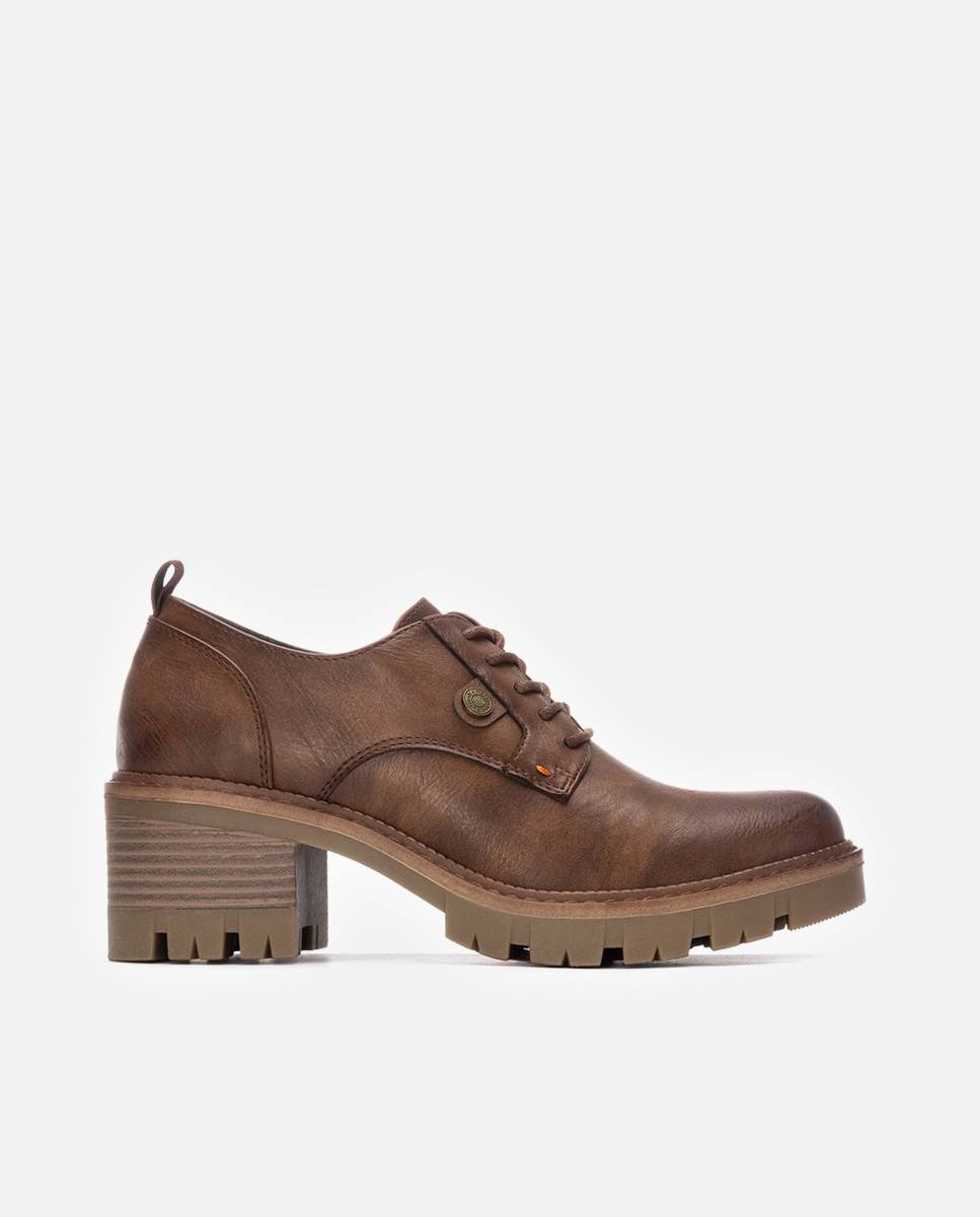 Mocasín de mujer con cordones - Refresh - Camel Camel-1