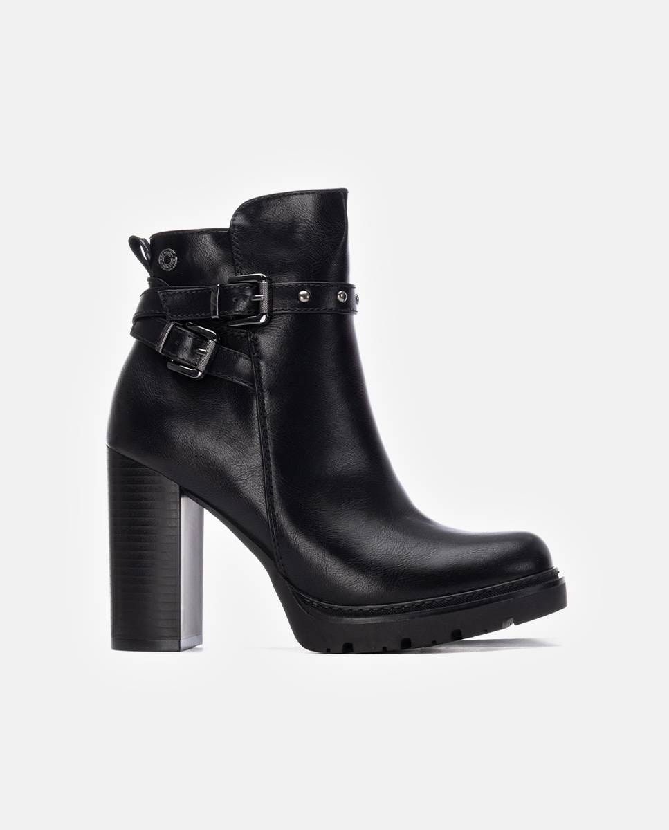 Botines de mujer con cremallera - Refresh - Negro Negro-1